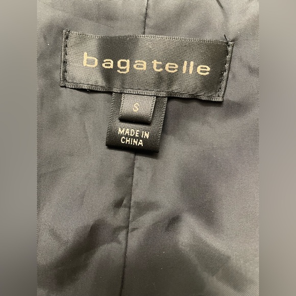 Bagatelle Faux Leather and Fabric Drape Jacket - Picture 2 of 3